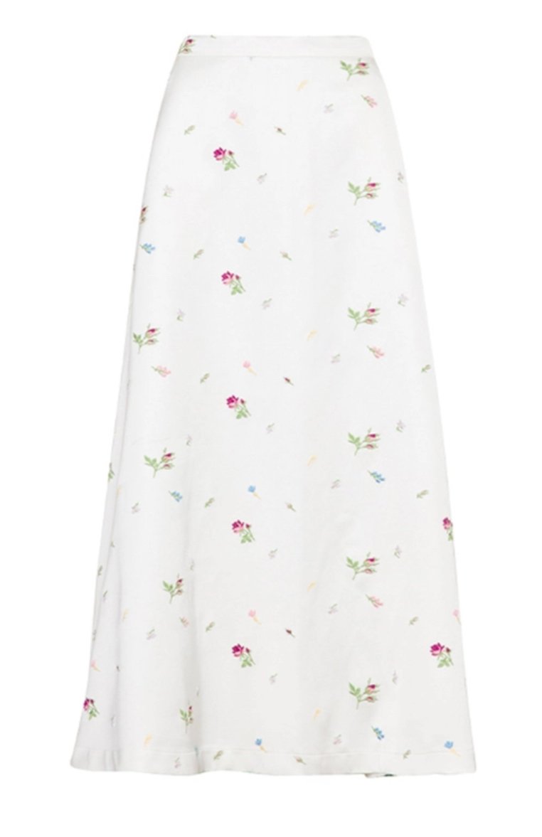 ByTiMo Tailored Satin Skirt in Summer Embroidery