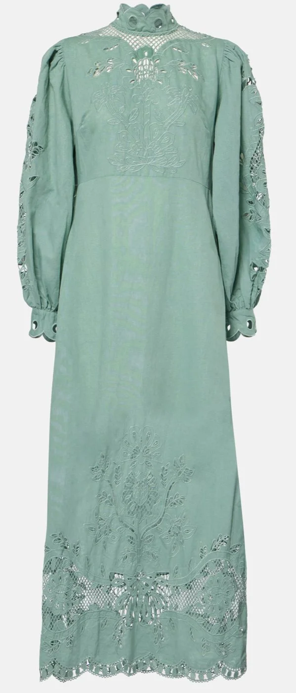 FARM Rio Broderie Anglaise Midi Dress