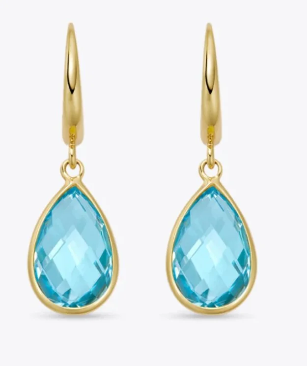 Kiki McDonough Classics Pear Drop Earrings in Blue Topaz