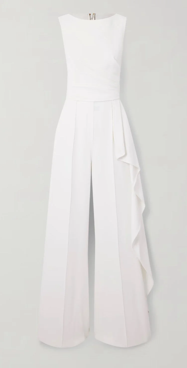 Elie Saab Draped Cady Jumpsuit