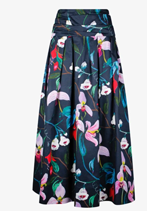 Natan Carrie Skirt in Navy Floral
