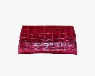 Carlend Copenhagen Aicha Clutch in Fuchsia Croco