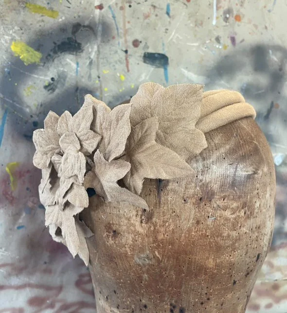 Tim Mårtenson Alcantara Leaves Headband in Beige