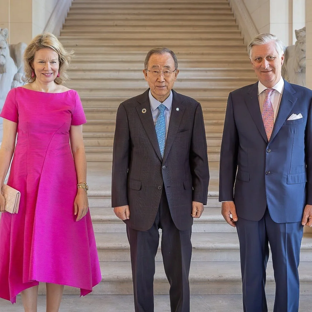 King Philippe and Queen Mathilde meet with Ban Ki-moon