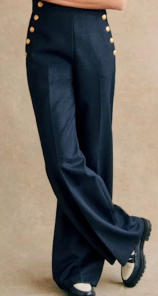 Sézane Marino Trousers in Navy