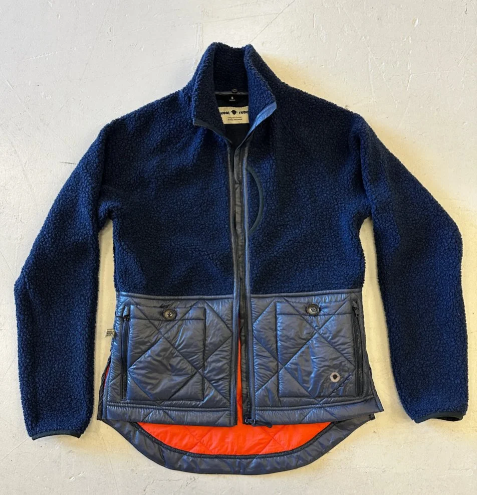 Wool Rebel Tedd Pile Jacket in Navy