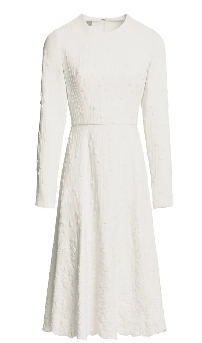 【Elie Saab】コットン popelineミディスカート Elie Saab Embroidered Cotton Polin Midi Dress — UFO No More