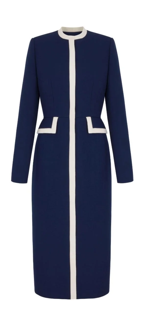 Suzannah Simple Coat Dress in Navy
