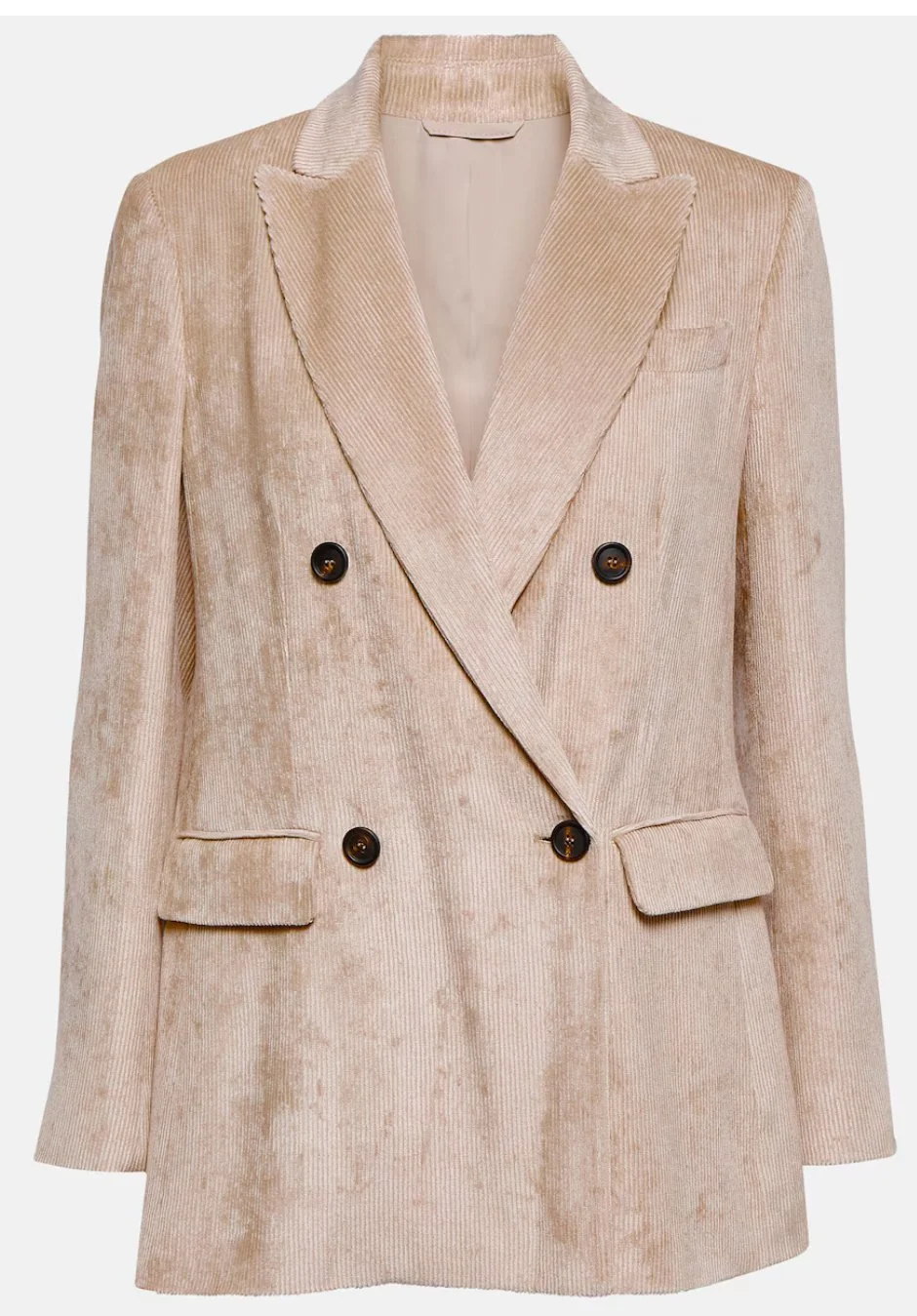 Brunello Cucinelli Double-Breasted Corduroy Velvet Blazer