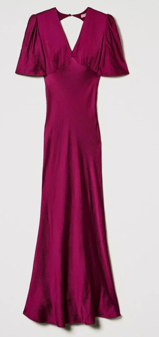 Twinset Long Hammered Satin Dress