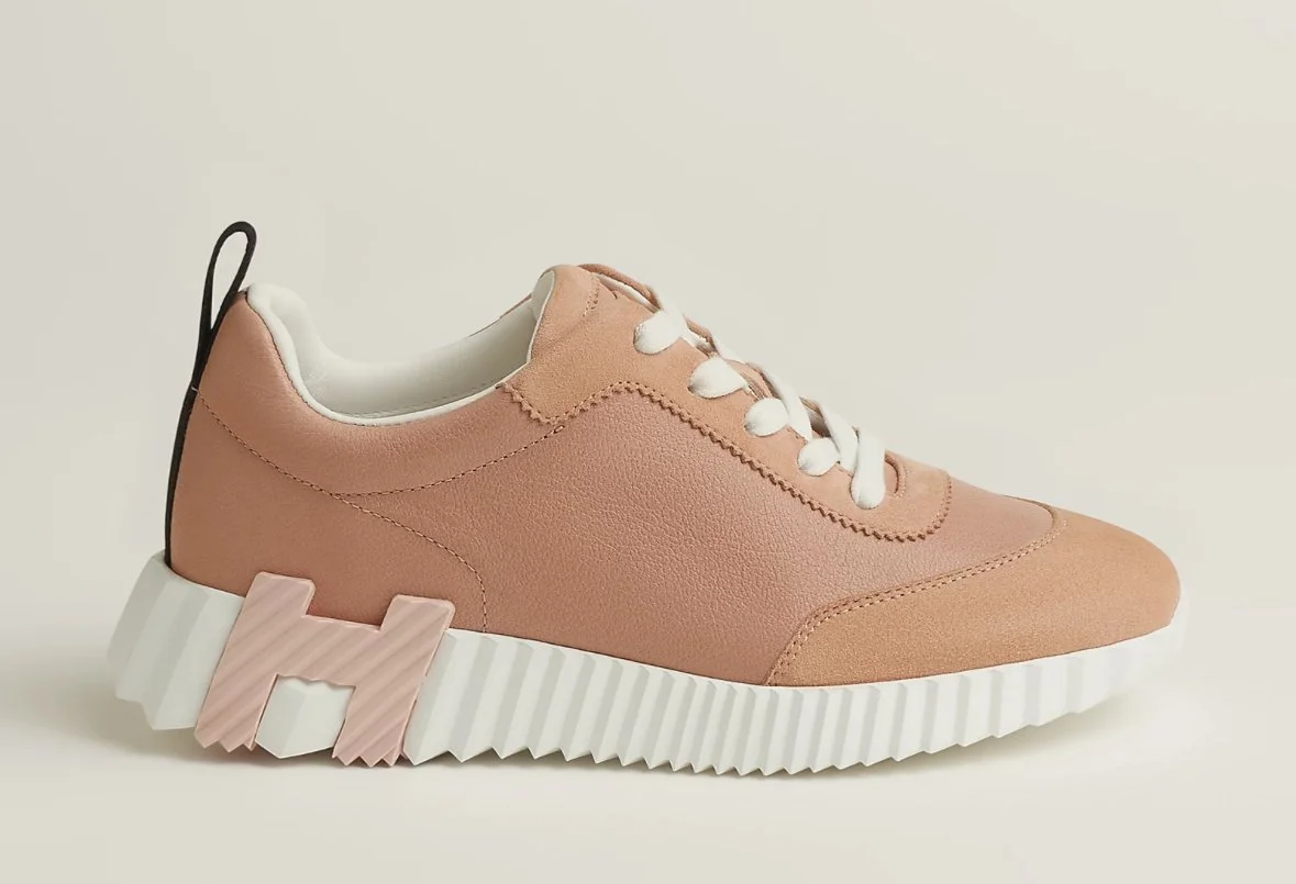 Hermes Bouncing Sneakers in Beige Perlino
