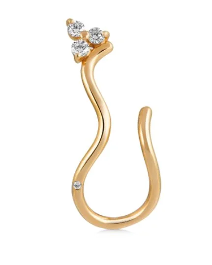 Ro Copenhagen Fryd Wave Earrings in 18kt Yellow Gold with Diamonds