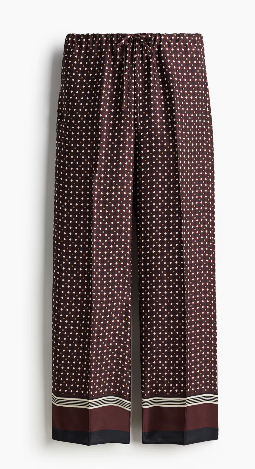 H&amp;M Pull-On Trousers in Burgundy