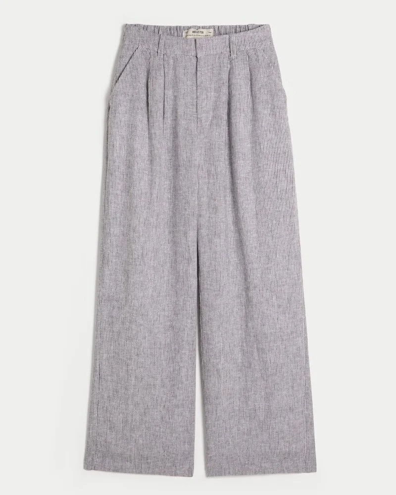 Hollister Co Livvy Linen-Blend Wide-Leg Trousers