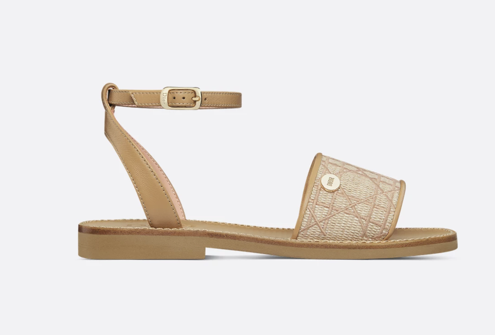 DIOR  kidsサンダル　女の子　30(EU size) Christian Dior Kids' Sandals in Natural Raffia-Effect Canvas
