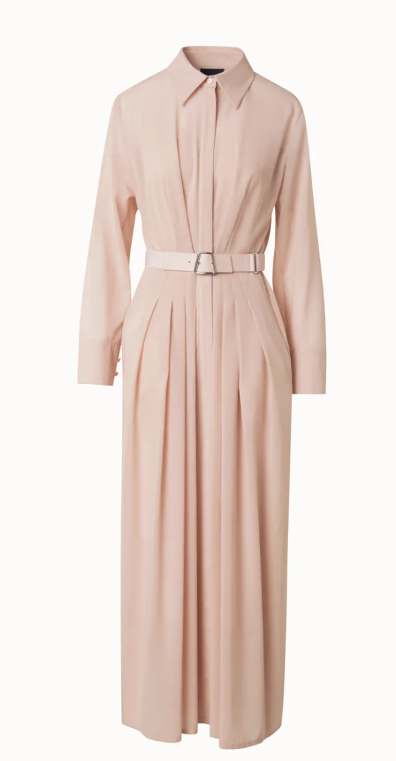 Akris Belted Long Sleeve Shirt Dress
