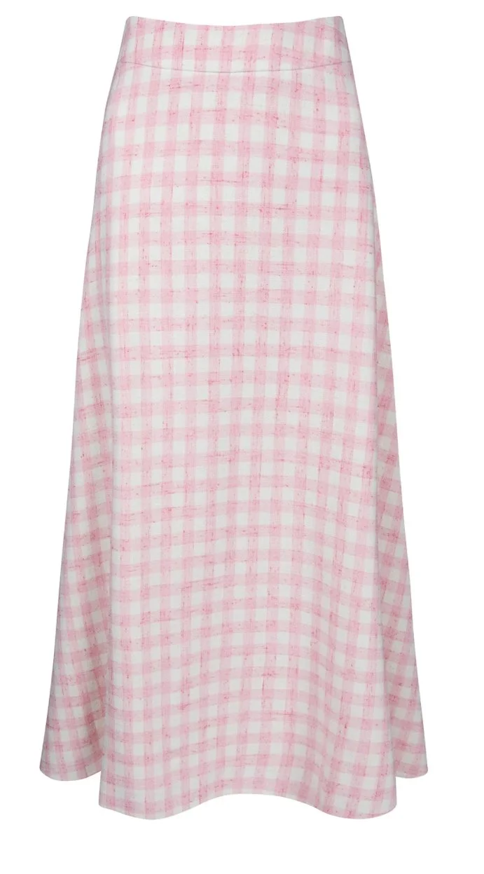 Beulah London Arabella Skirt in Pink &amp; White Tweed