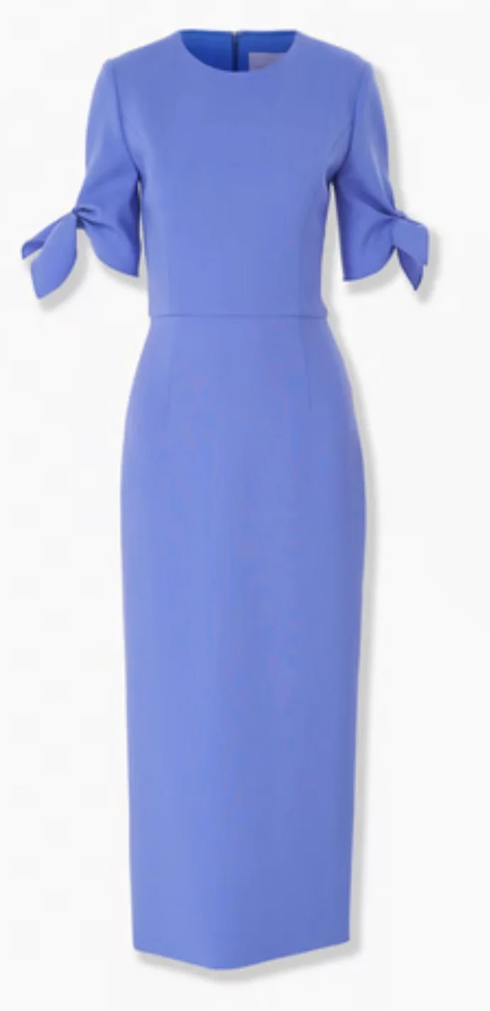 sachin and babi light blue dress Floral-Embroidered Tulle Midi Dress