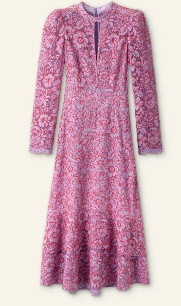 ME and EM Two-Tone Lace Midi Dress