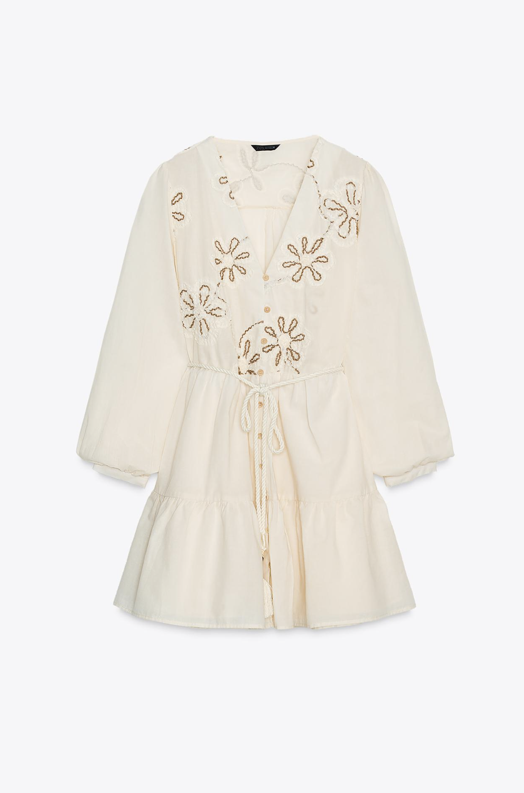 Zara Embroidered Textured Dress