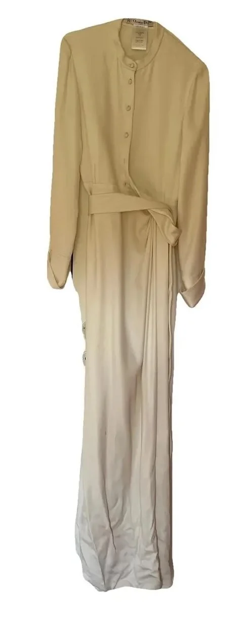 Christian Dior Buttoned Silk Gown