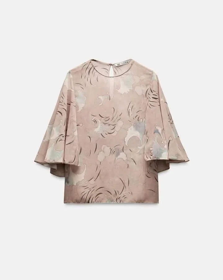 Zara Printed Flowy Blouse