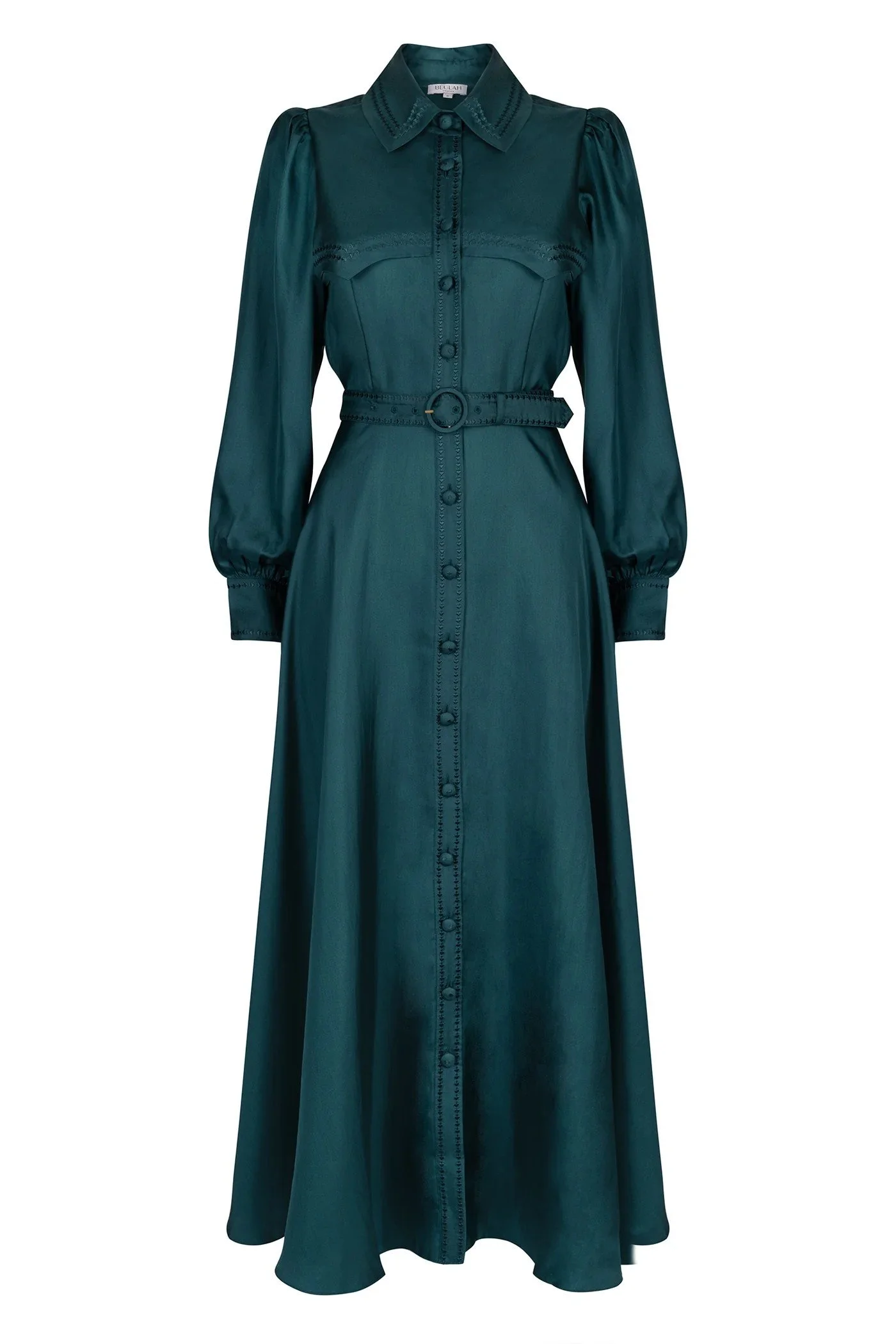 beulah london green dress Charming Mermaid V Neck Sage Green Silk Satin Long Bridesmaid Dresses, –  Simplepromdress main image 1