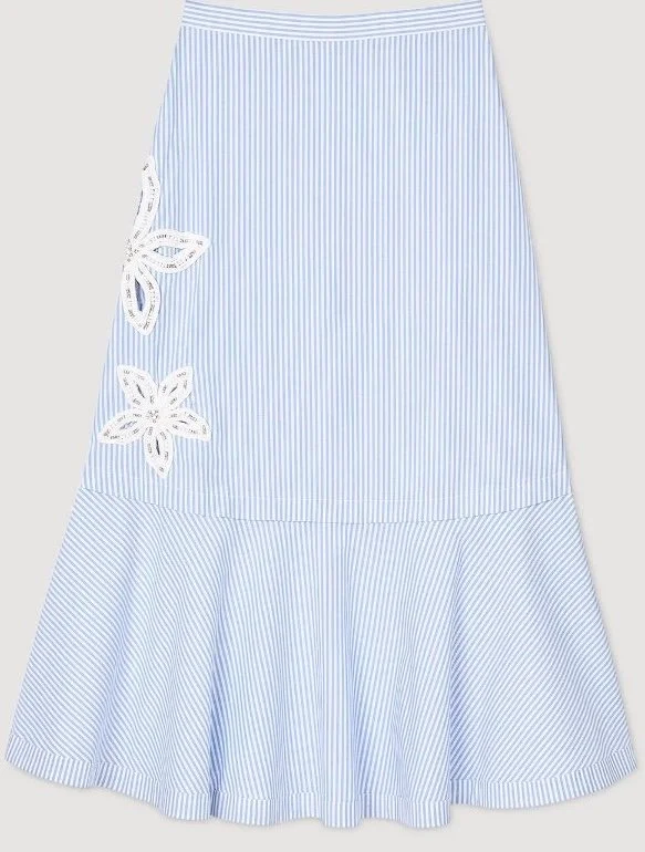 Sandro Long Striped Skirt