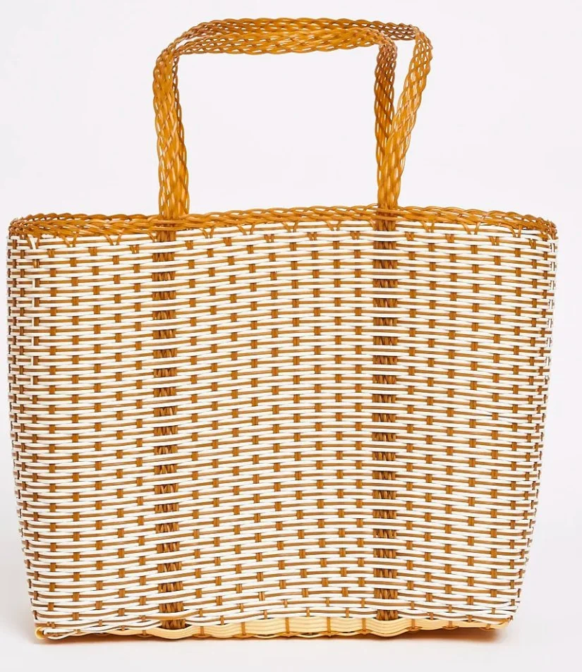 Palorosa Trama Tote Bag in Tobacco/White