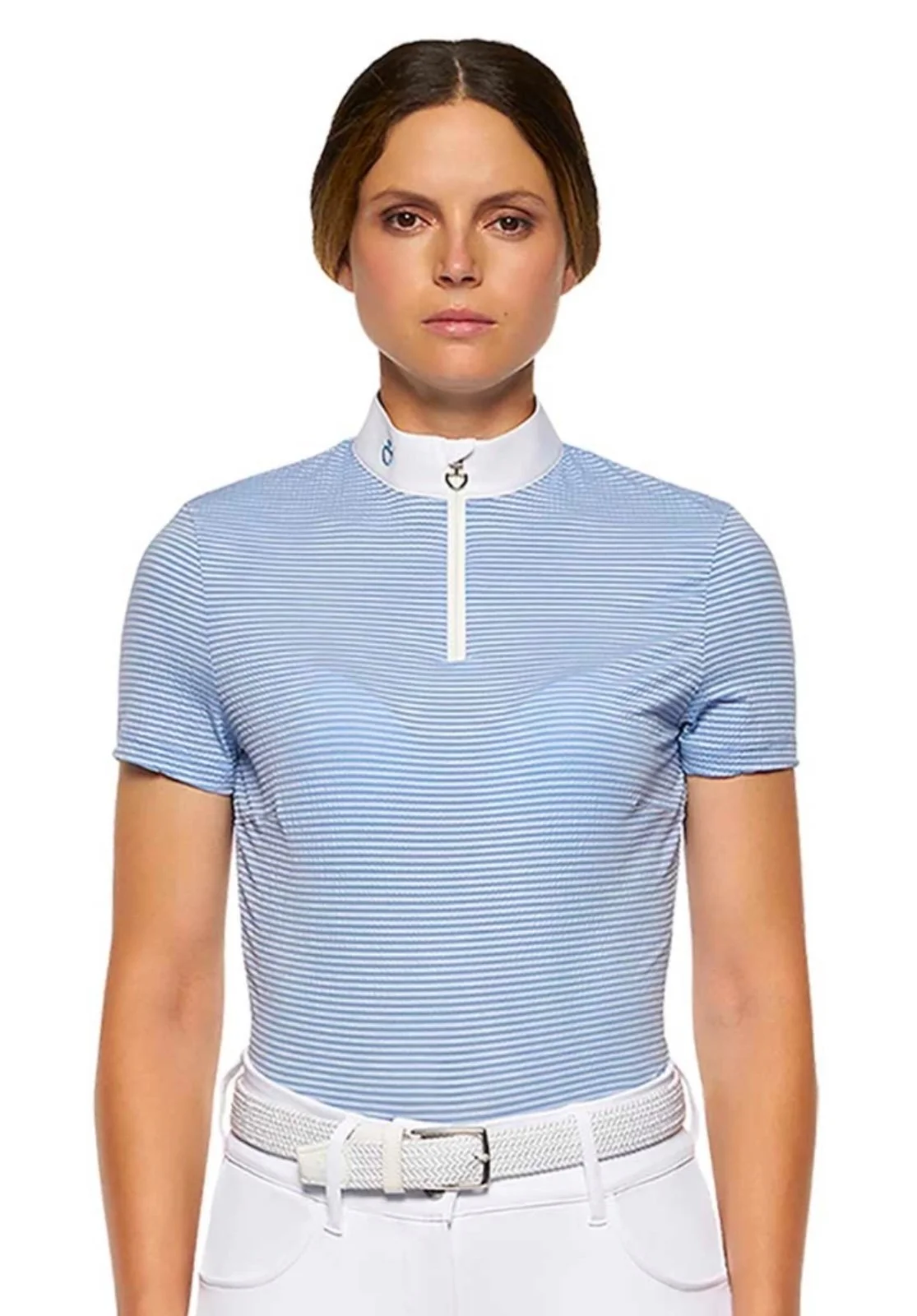 Cavalleria Toscana Seersucker Zip Polo