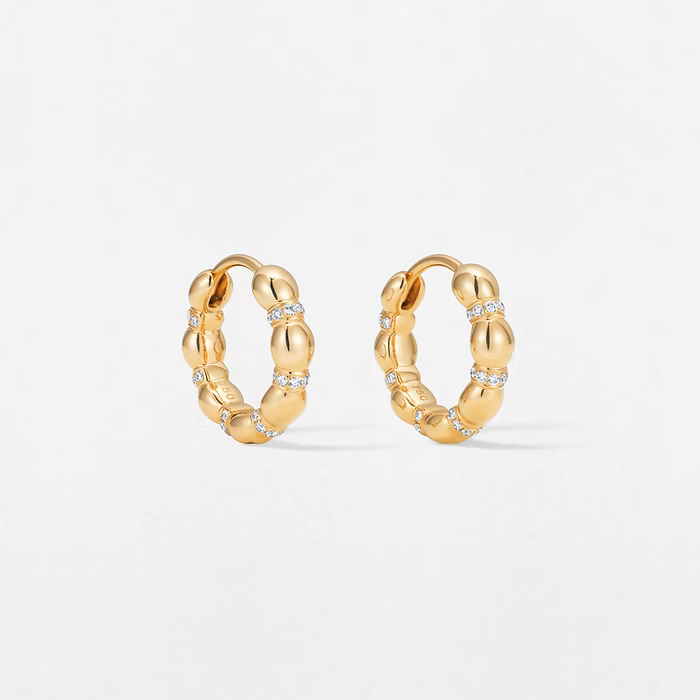 Anoona Jewels Umbra Sugar Cane Huggie Hoops in Gold with Diamonds.png