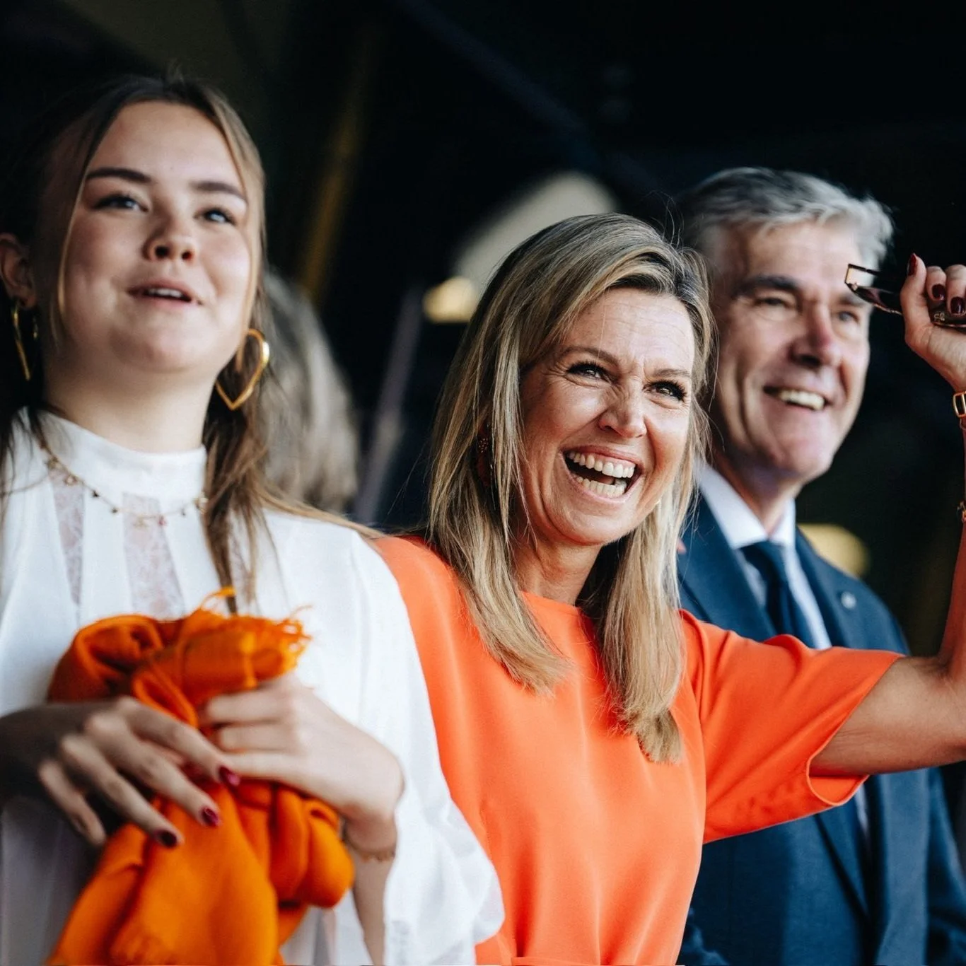 Queen Maxima and Princess Ariane attend Wales vs Netherlands football game