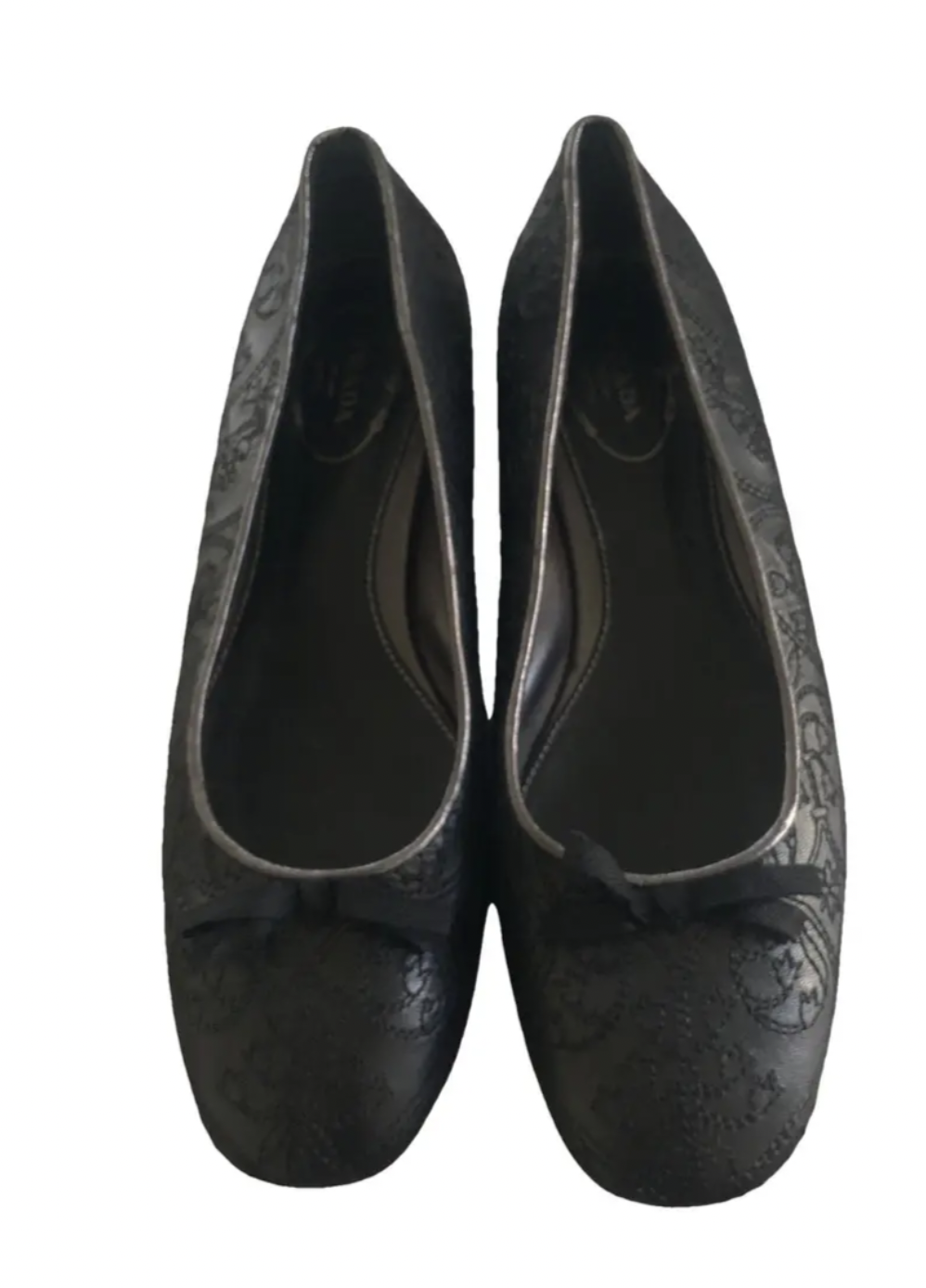 Prada Embossed Ballet Flats