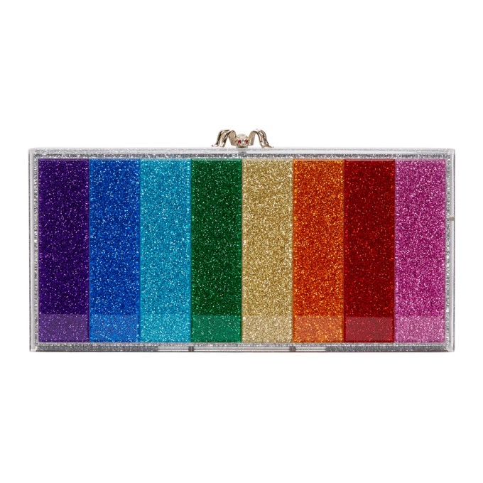 Charlotte Olympia Rainbow Glitter Perspex Clutch.png