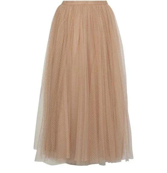 Christian Dior Tulle Pleated Midi Skirt