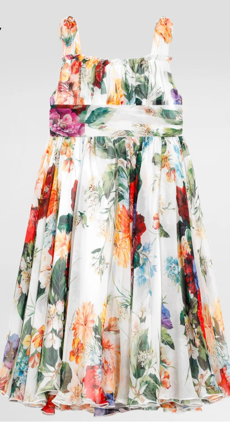 Dolce & Gabbana Girls Flower-print Sleeveless Chiffon Dress — UFO No More