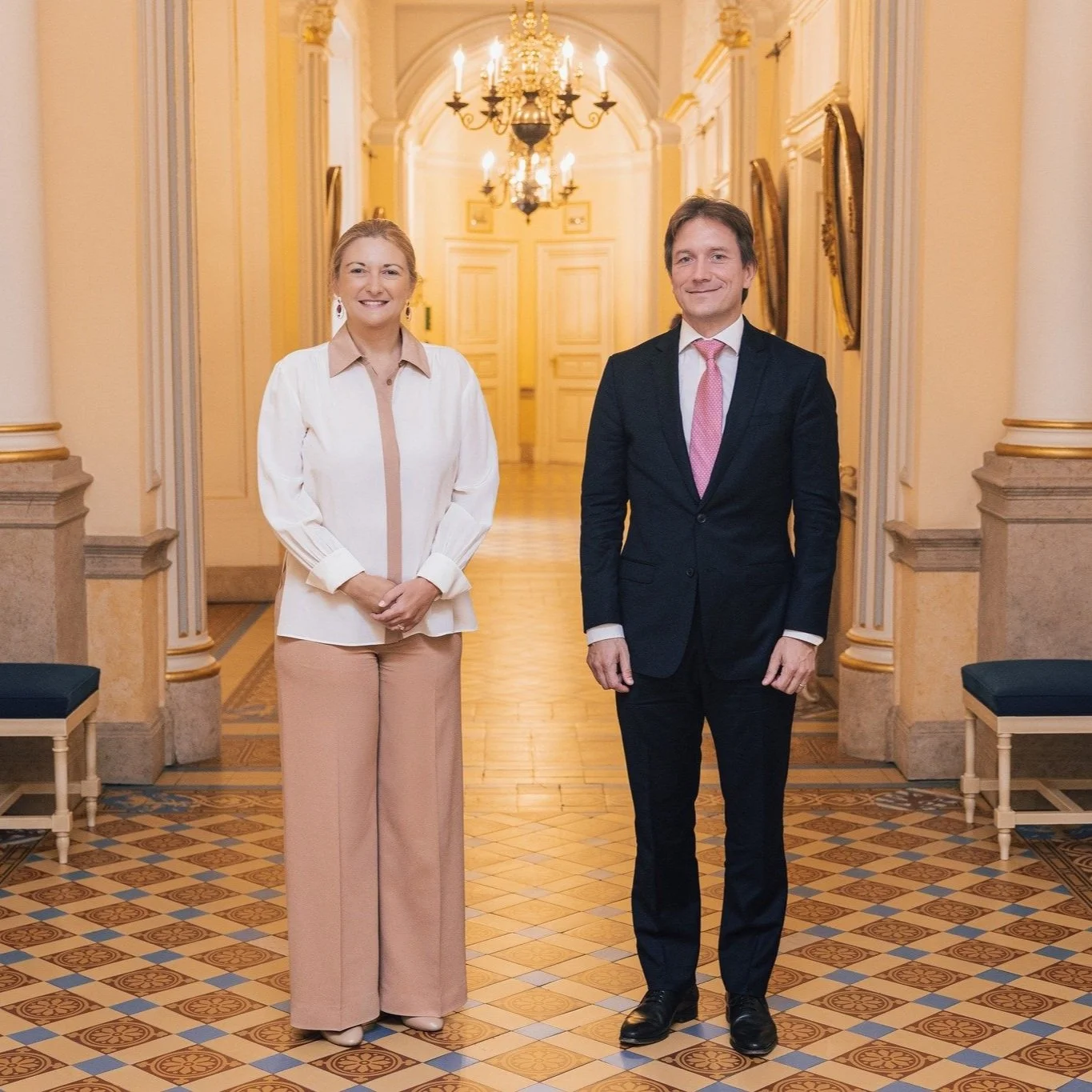 Hereditary Grand Duchess Stéphanie meets Chairman of the Board of Directors of MUDAM