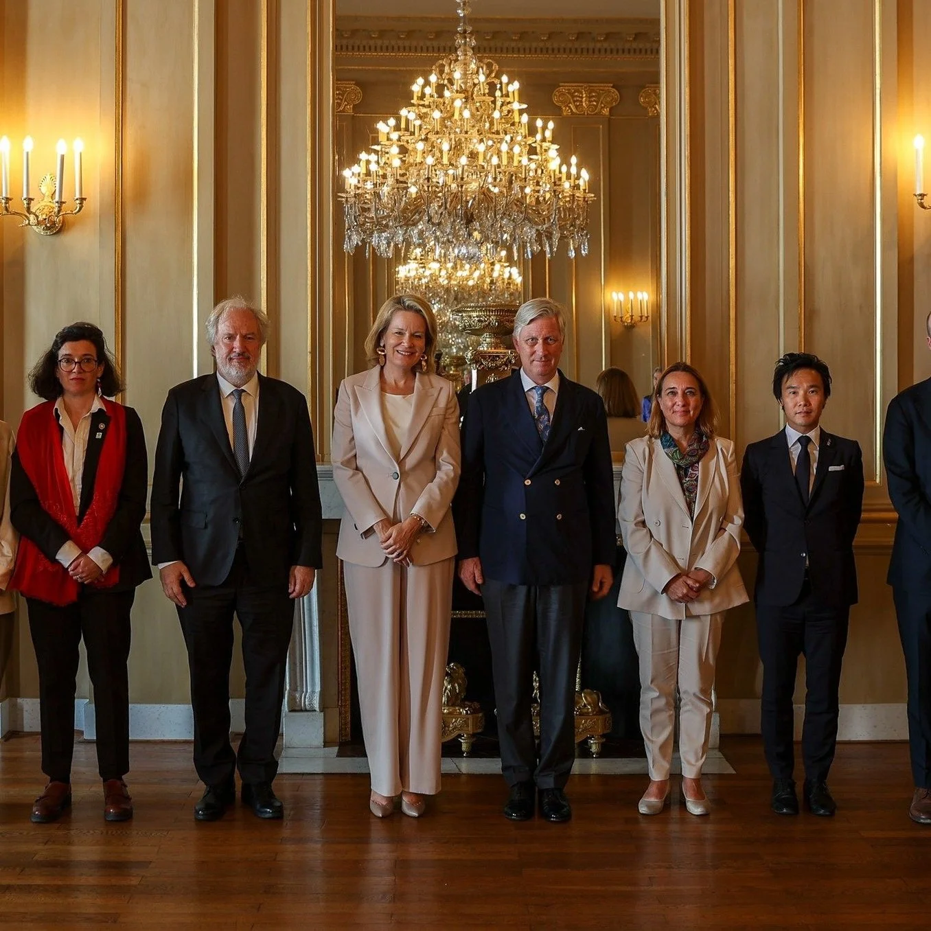 King Philippe and Queen Mathilde host meeting at the Royal Palace