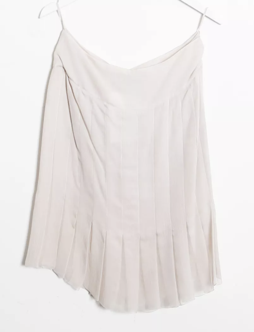 Chanel Silk Pleated Skirt