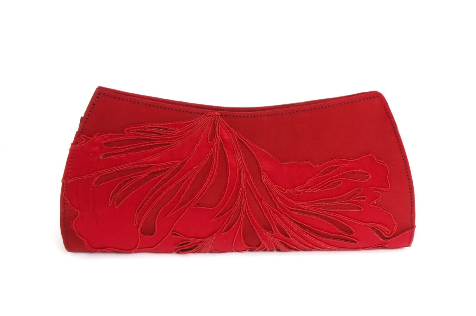 Fabienne Delvigne Virginia Clutch in Red Guipure