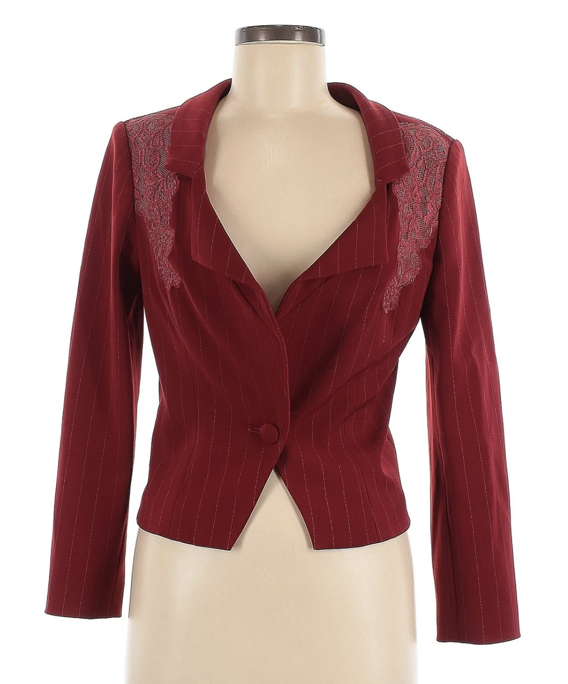 Jiki Monte Carlo Striped and Lace Blazer