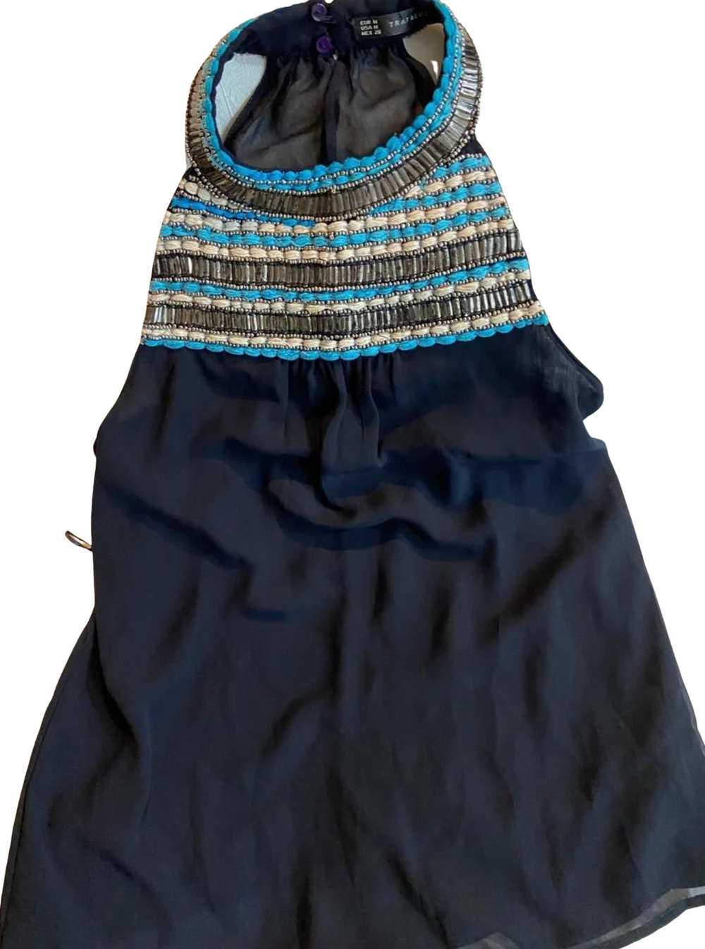 asymmetric halter dress Asymmetrical halter gown draped in bronze silk tulle main image 0