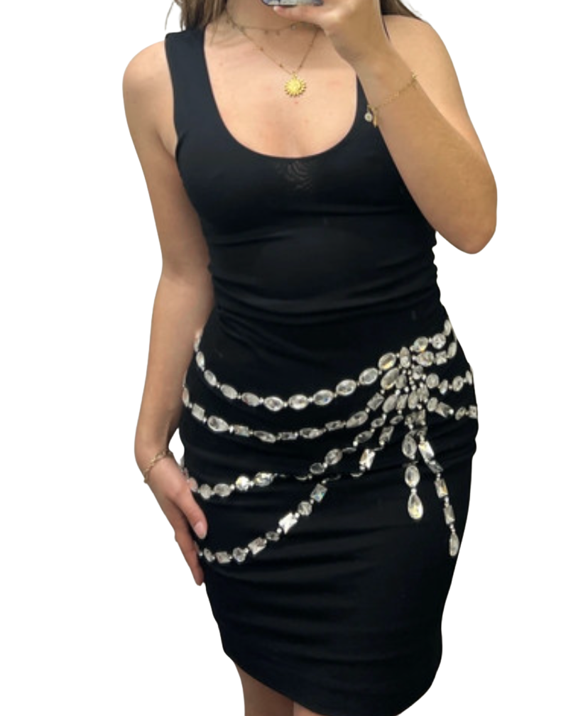 Jiki Monte Carlo Embellished Mini Dress in White