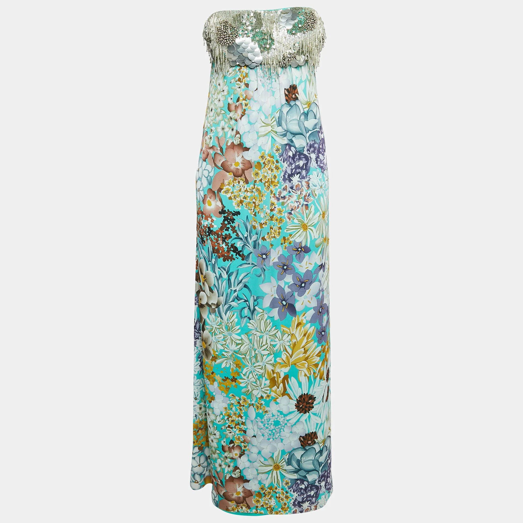 Missoni Floral Print Embellished Silk Strapless Maxi Dress.jpg