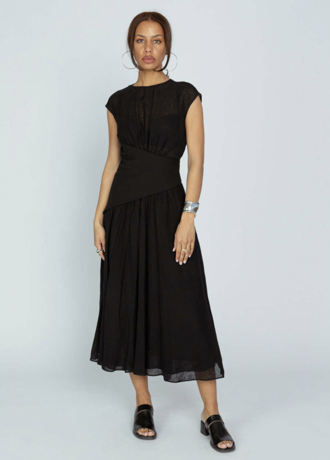 Mantu Asymmetrical Waist Dress in White