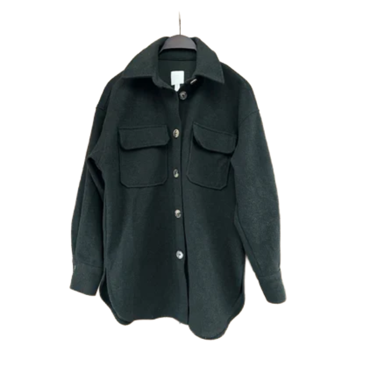 H&M Button-Down Shacket in Khaki