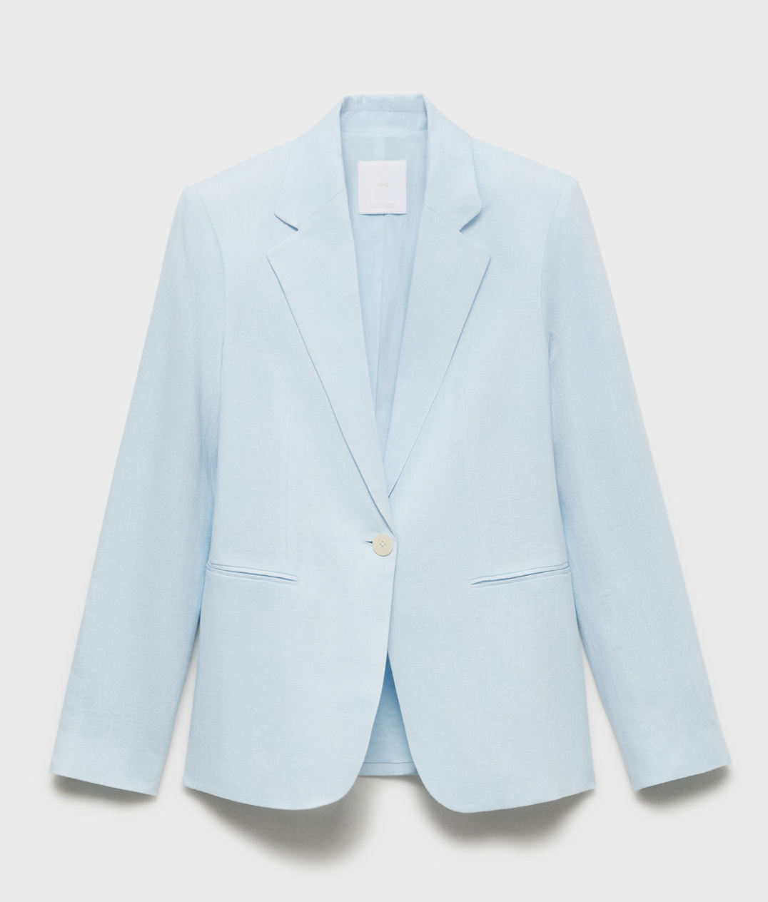 Mango Linen Jacket in Sky Blue