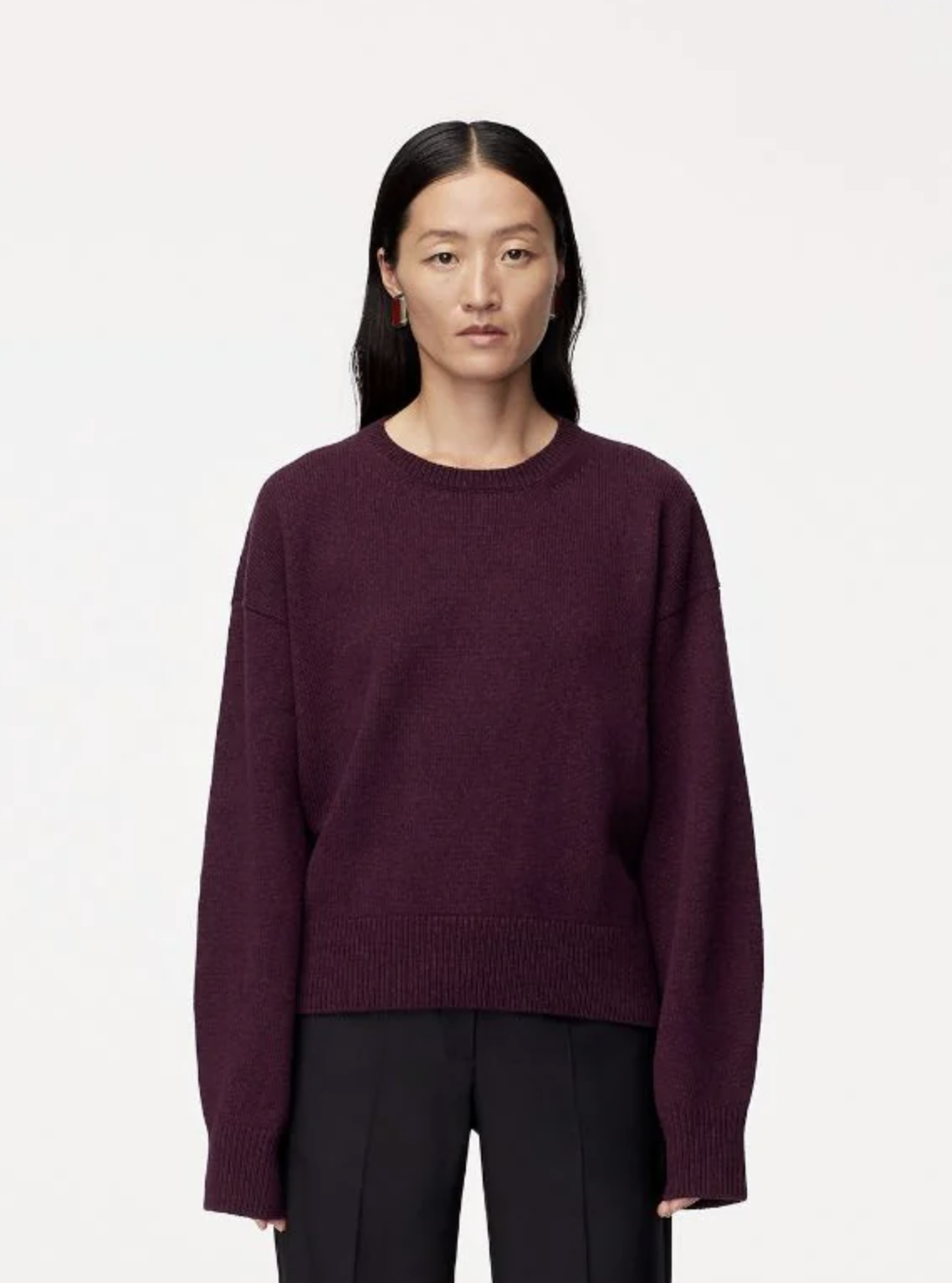 Another Tomorrow Cashmere Knit Sweatshirt