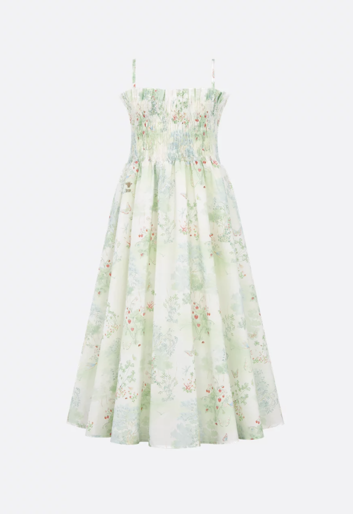 dior flared mid length dress Dior Or Mid-Length Flared Dress Gold-Tone Cotton Denim – SANDS
