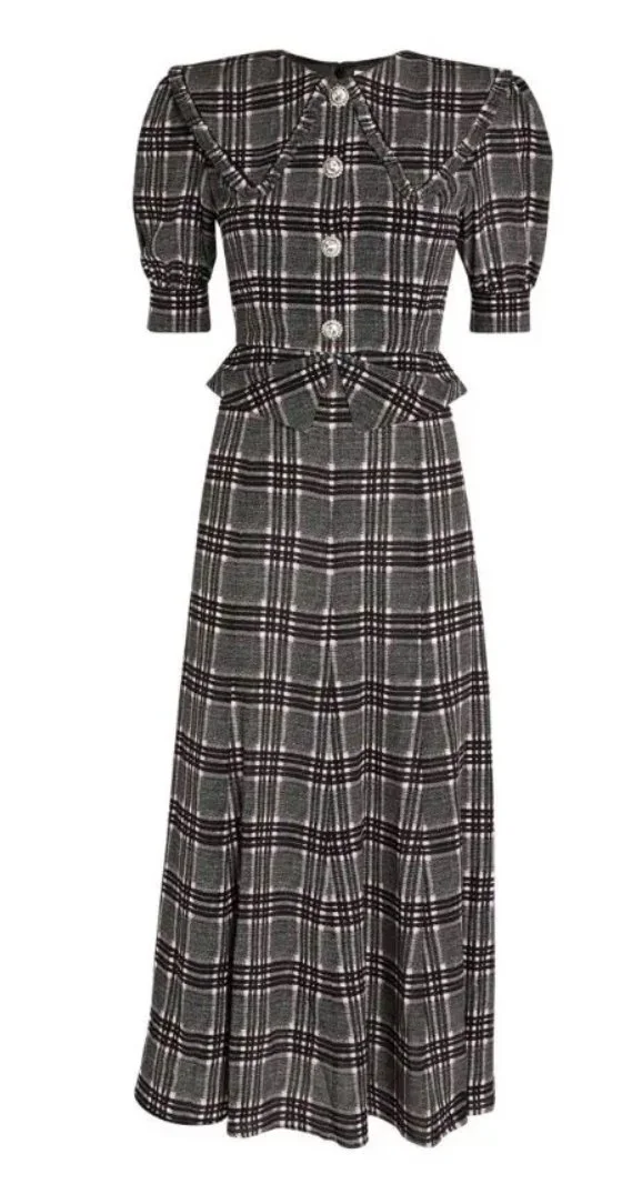 Alessandra Rich Wide Collar Dress